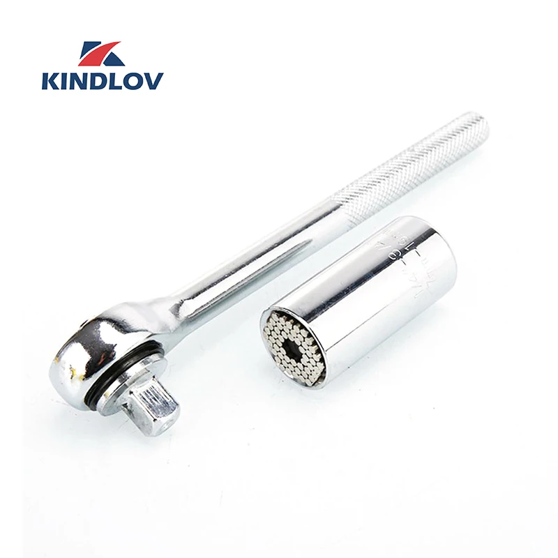 

KINDLOV Torque Wrench Head Set Sleeve Socket 7-19mm Power Drill Universal Ratchet Spanner Magic Grip Remove Screws Hand Tools