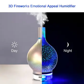 

New 3D Firework Night Light Essential Oil Diffuser Aromatherapy Fine Fog Humidifier
