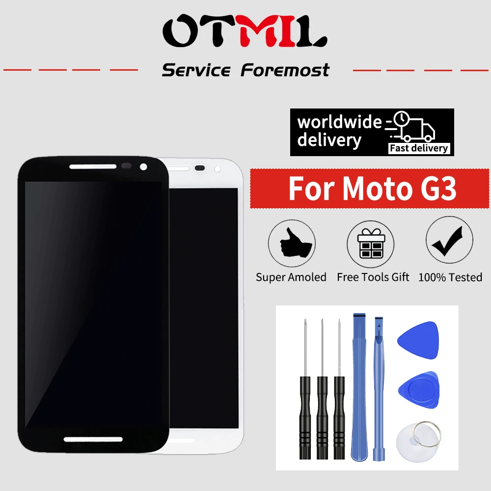 

OTMIL 5.0" For MOTO G3 LCD Display Touch Digitizer Assembly XT1540 XT1541 XT1544 XT1550 For Motorola Moto G3 Display 3rd Gen #1