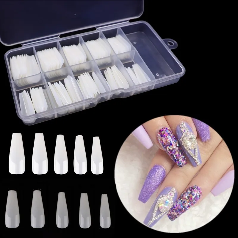 100 шт прозрачные/белые накладные ногти во французском стиле искусственные акриловые ногти инструменты для маникюра Накладные ногти