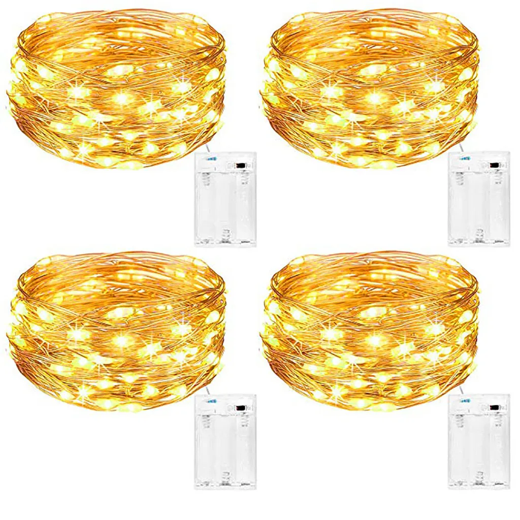 4Pcs String Lights Outdoor 5M 50 LEDs Waterproof Batteries Home Garden Decoration Parties Weddings DIY Lighting String M850