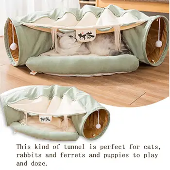 

Cat Toys Collapsible Tunnel Play Tube For Fat Cat Rabbits Small Dogs