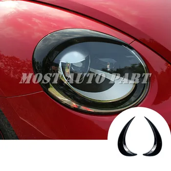 

Carbon Fiber Look Black Headlight Eye Lid Eyebrow Cover Trim For Volkswagen VW Beetle A5 2012-2018 2pcs Car Decoration