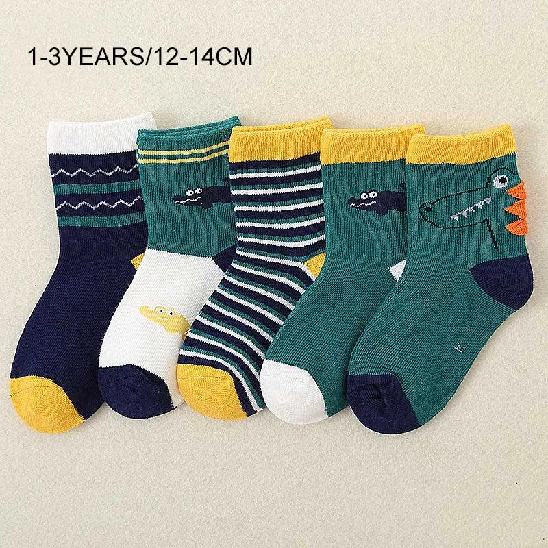 5 шт./партия, новые детские носки для детей 1-8 лет теплые удобные носки для мальчиков на весну-лето Модные хлопковые детские носки для девочек, От 1 до 8 лет