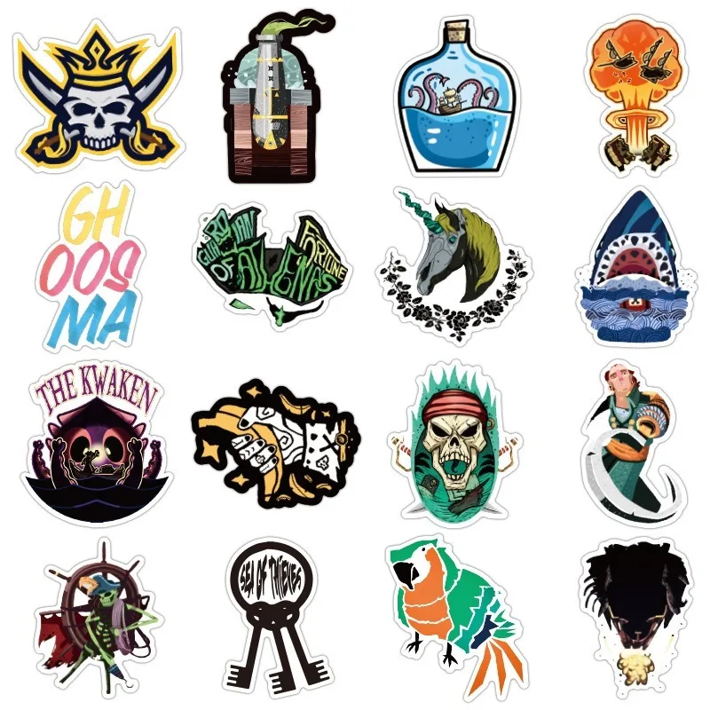 100Pcs Skull Stickers Cartoon Pirate Sticker Waterproof for Laptop Suitcase Skateboard Wardrobe Wall Guitar Moto Car Bike Toys