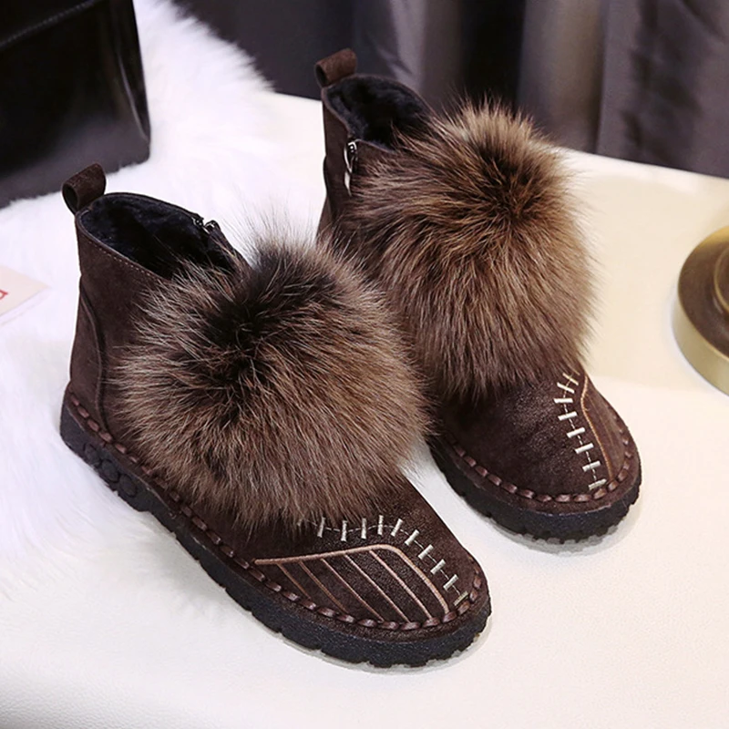 Winter Women Boots Platform Shoes Woman Snow Boots Female Ankle Boots Women Zipper Bota Feminina Comfortable Booties Footwear