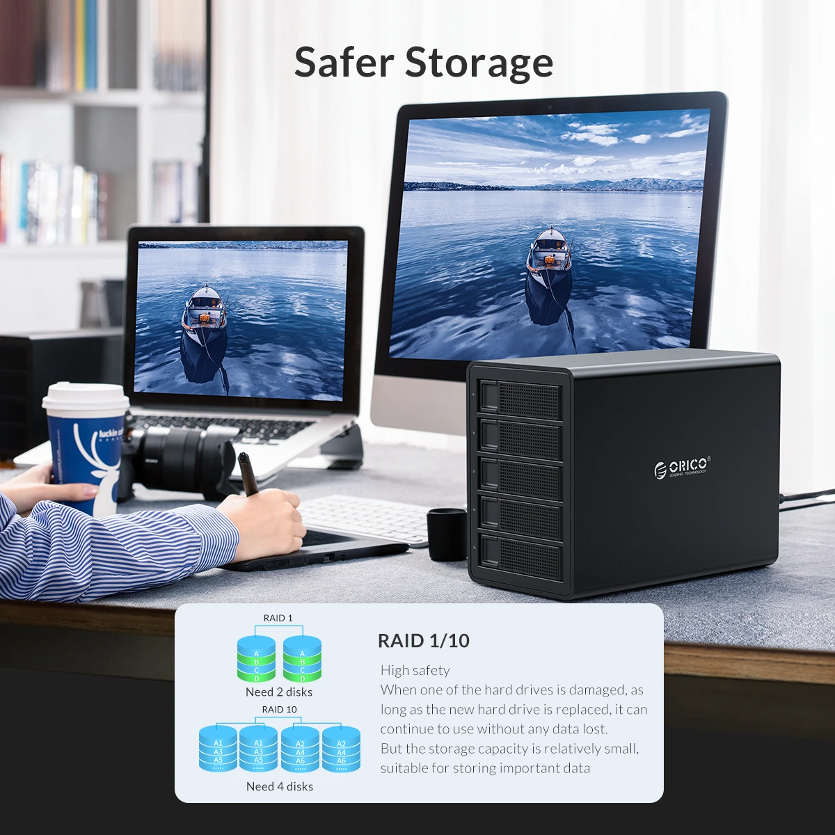 ORICO 4 bay 3,5 ''док-станция для HDD USB3.0 to SATA с RAID 80 ТБ двойной чип HDD корпус 150W внутренний адаптер питания HDD Чехол