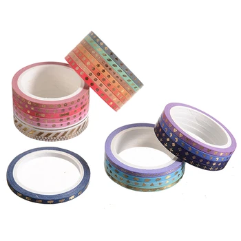 

24pcs 5 Meter/roll Gold Washi Tape Masking Adhesive Tapes For Diary Decorative DIY Scrapbook Projects Crafts