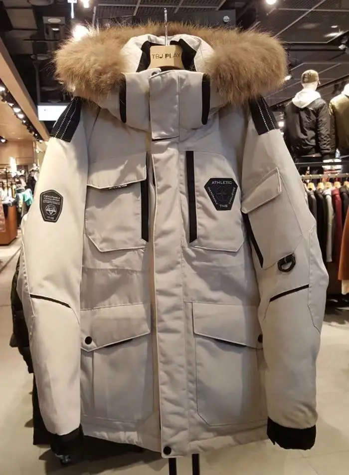2021 New arrivel Men's Thicken Down Jacket With Big Real Fur Collar Warm Men's Down Jacket With Big Real Fur Collar Warm  Hooded