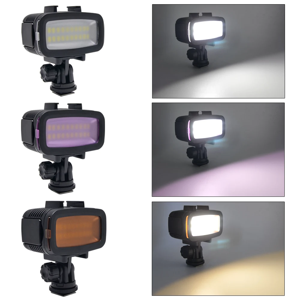 40 м подводный светодиодный видео свет для DV камеры Дайвинг камера фонарик водонепроницаемый свет 1 шт
