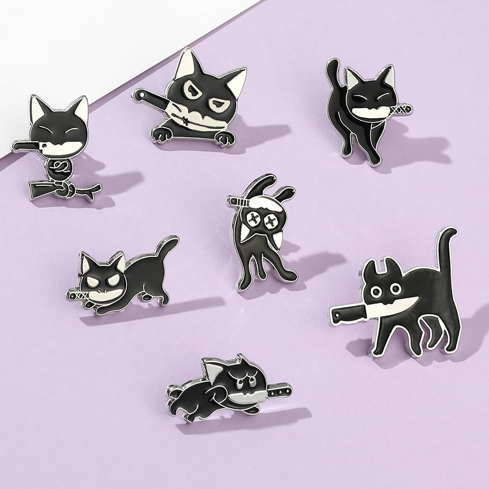 Cat In Tie Professional Cat Office Cat Lapel Pin Cute Brooch Pins Badges