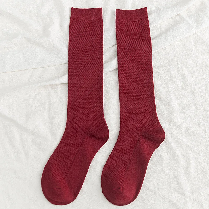 Jeseca New Solid Color Women Stockings Autumn Winter Thick Warm Cashmere Stocking Japanese Kawaii Girls Cute Lower Knee Leg Sox
