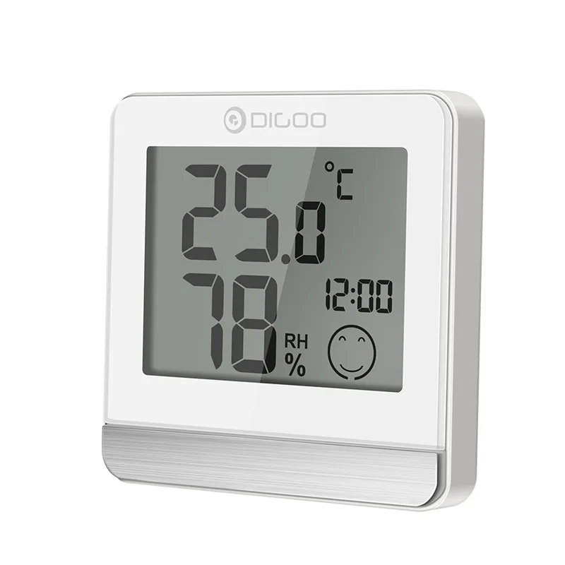 Белый Digoo DG-BC20 ванная комната ЖК-цифровой термометр с дисплеем времени IP45 водонепроницаемый датчик температуры влажности гигрометр монитор - Цвет: Белый