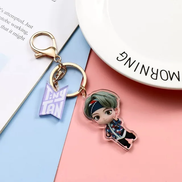 HQBTSCbulletproof youth group new cartoon acrylic keychain pendant with the same peripheral A2-V