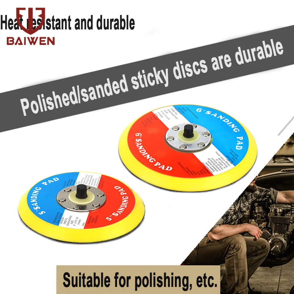 5" 6" Polierschleifer Trägerplatten Scheibenhaken und Schlaufe Selbstklebende Schleif-Trägerpads für Autopolierer 5/16"-24 Gewinde – Detail 1