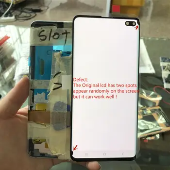 

SUPER AMOLED Display For SAMSUNG S10PLUS LCD Touch Screen Digitizer Assembly For SAMSUNG Galaxy S10 Plus G9750 G975F LCD+two dot
