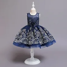 Свадебное платье для девочек; платье-пачка принцессы с вышивкой и блестками для девочек; детская одежда; вечернее платье для рождественской вечеринки; K2-A16