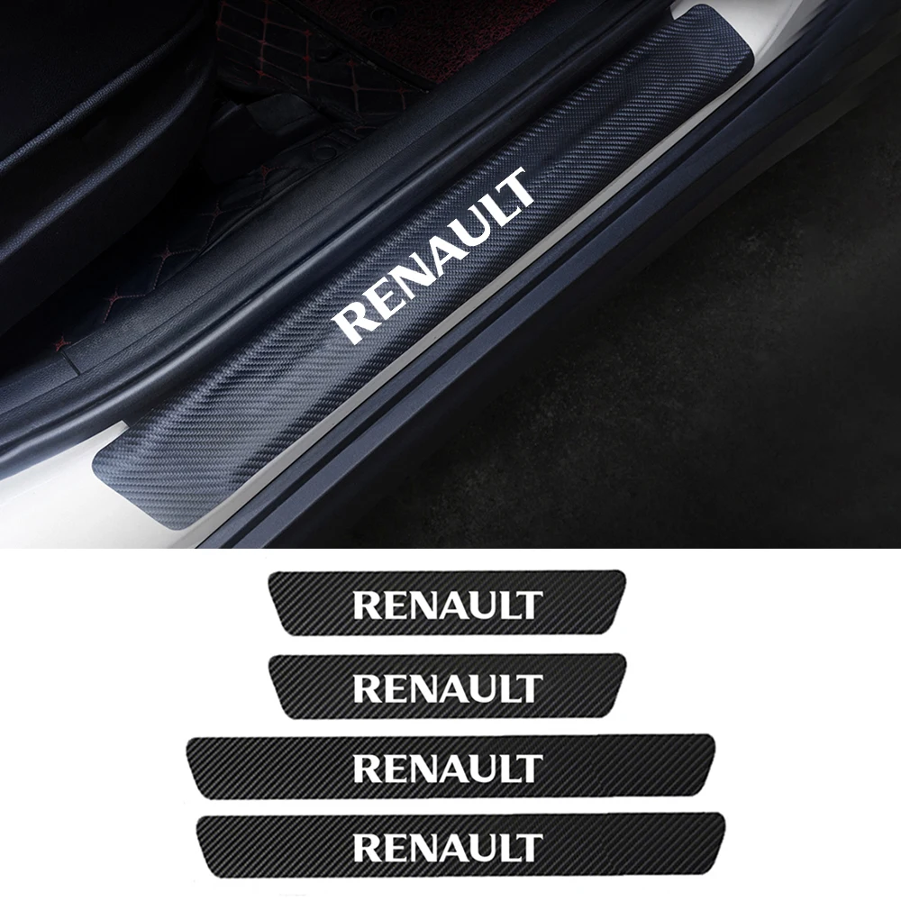 4 шт. карбоновые автомобильные пороговые протекторы для Renault Megane 2 Duster kadjar koleos Clio 3 Laguna аксессуары|Лепнина