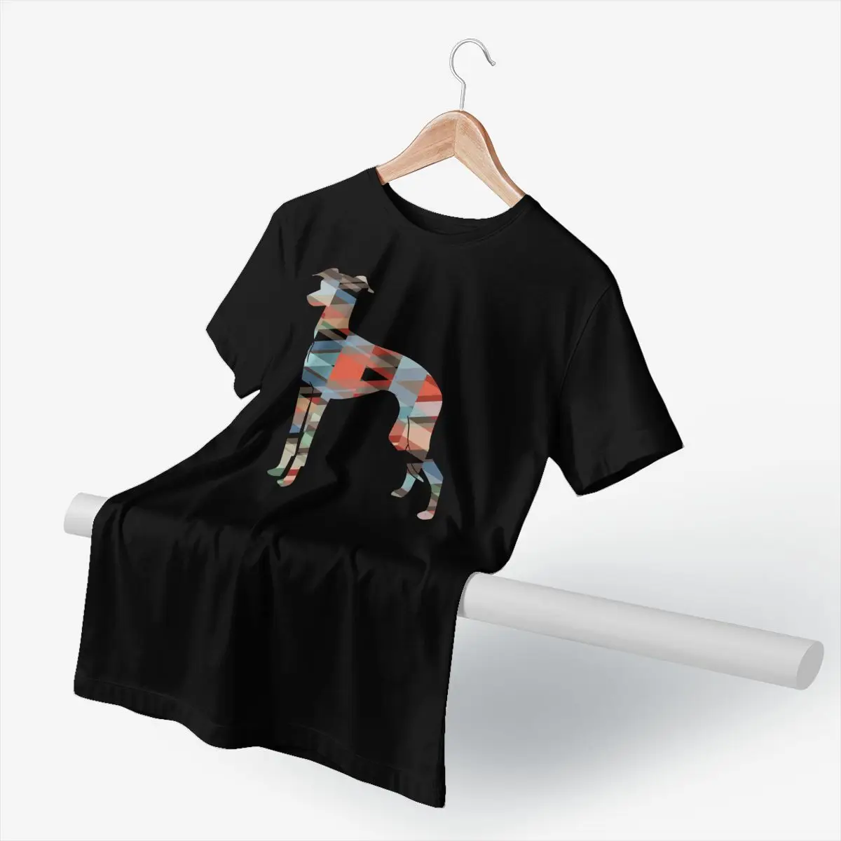 Italian Greyhound T Shirt Geo Pattern Silhouette T-Shirt Awesome 100 Percent Cotton Tee Shirt Man 4xl Tshirt