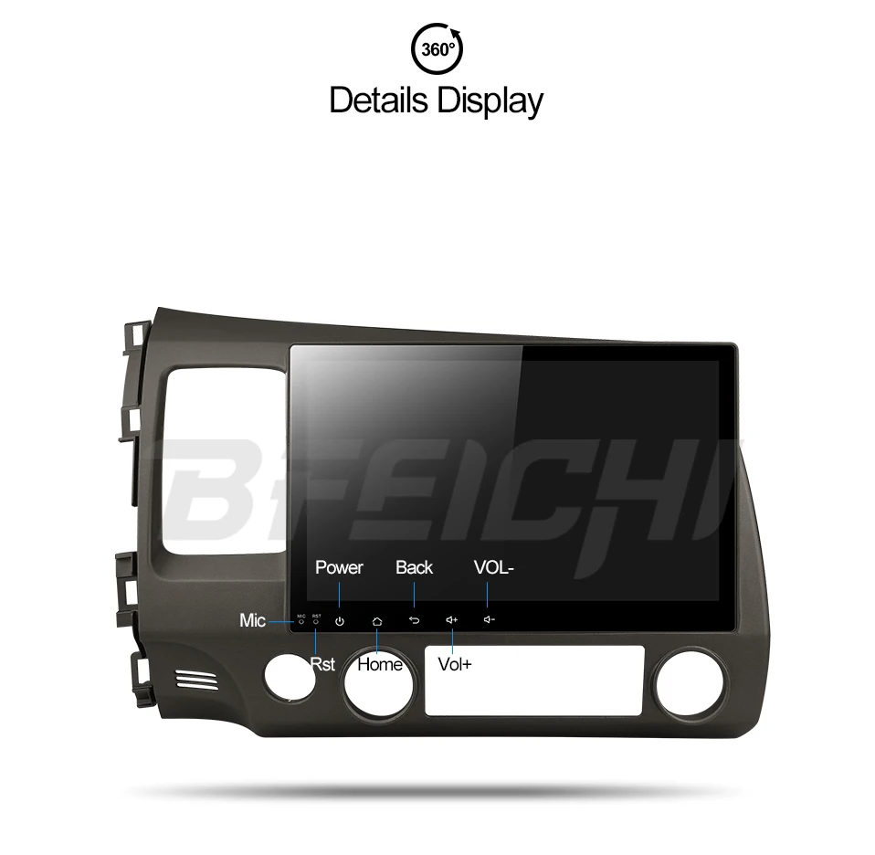 Best android 9.0 PX30 car dvd gps player for honda civic 2006-2011 with radio gps navigation support mirror link steering wheel 14