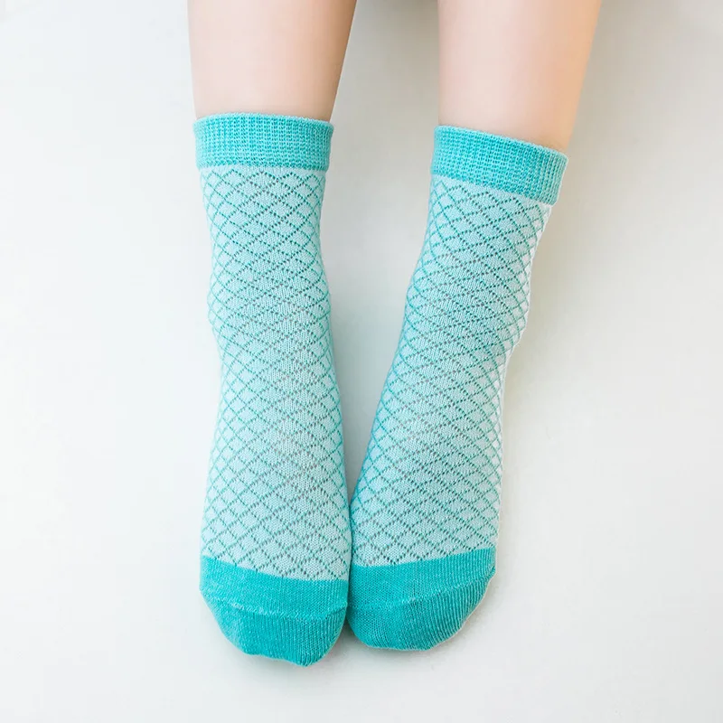 

2019 New Style CHILDREN'S Socks Spring And Summer Dark Color Rhombus Children Fishnet Stockings Baby Socks