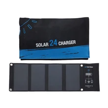 24W Waterproof Portable Folding SmartPhone Solar Panel Charger Fast Charge with 3USB port