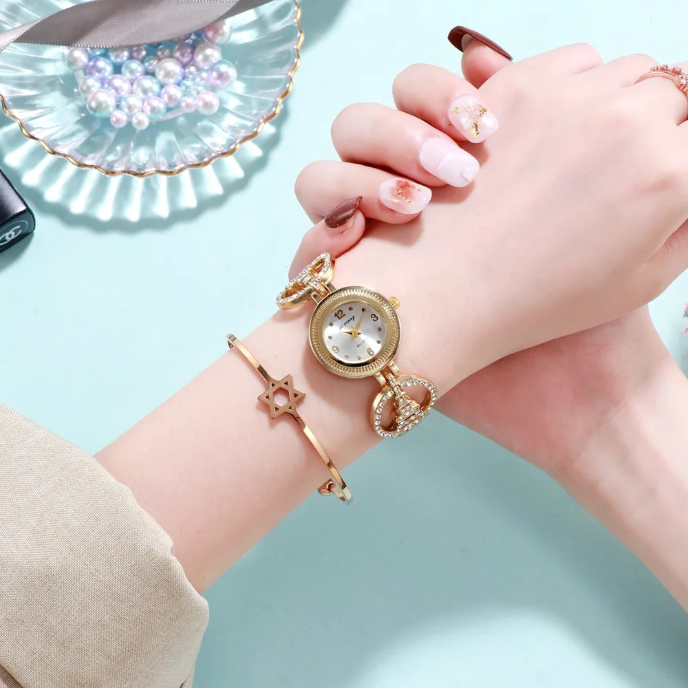 Fashion diamond-studded tower bracelet watch Korean version of the small dial ins female watch trendy decorative watch