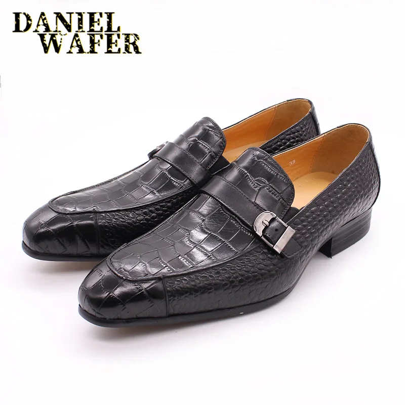 LUXURY HAND MADE LOAFERS MENS FORMAL DRESS CASUAL SHOES CROCODILE PRINTS BUCKLE STRAP SLIP BROWN BLACK GENUINE LEATHER SHOES MEN LUXURY HAND MADE LOAFERS MENS FORMAL DRESS CASUAL SHOES CROCODILE PRINTS BUCKLE STRAP SLIP BROWN BLACK GENUINE LEATHER SHOES MEN