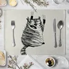 Cute Cartoon Cat Pattern Table Mat Funny Cat Table Napkin Placemat Kitchen Decoration Dining Accessories ► Photo 3/6