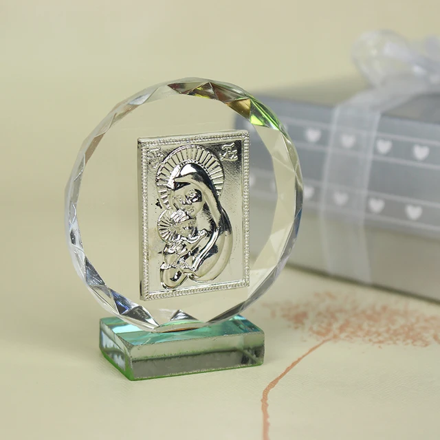 Elegant Small Baby Shower Baptism Return Gifts Crystal Mary Figurines Sculpture