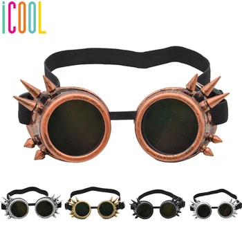 

Vintage Victorian Gothic Cosplay Glasses Rivet Steampunk Harley Goggles for Women Men Welding Old School Decorative Sunglasses