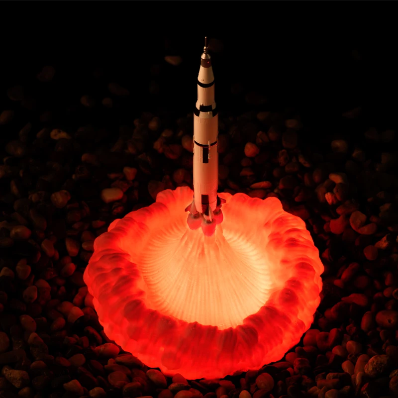 Новинка 2019 Прямая поставка 3D принт лампы Saturn V перезаряжаемый ночсветильник Apollo 5