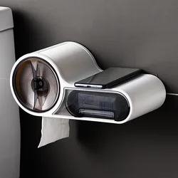 Multifunctional Toilet Paper Holder Rack Waterproof Wall-Mounted Toilet Tissue Box Roll Paper Storage Box Bathroom Accessories