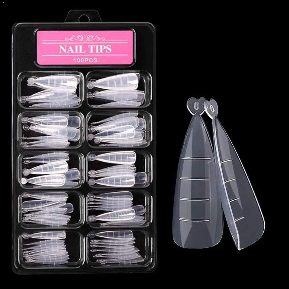 

Transparent Full Covering Acrylic Nail Mold Nail Art Crystal Crystal Quick Pieces Pieces Nail Lengthen Phototherapy Nail T0G1