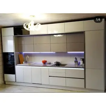

Spacious white high gloss kitchen