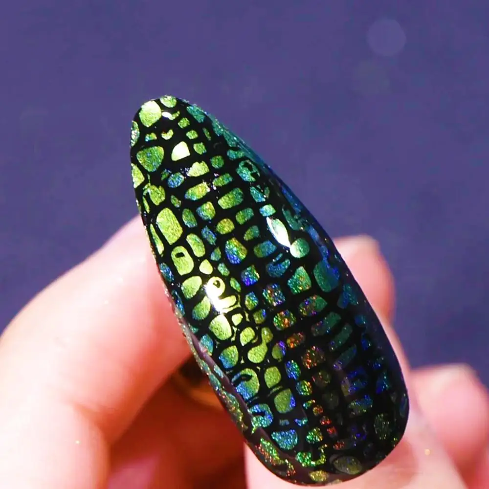 Нержавеющая сталь 6*12 см штамповочная пластина для ногтей изображение змеиной кожи натуральный узор печать трафарет дизайн ногтей Печать Шаблоны