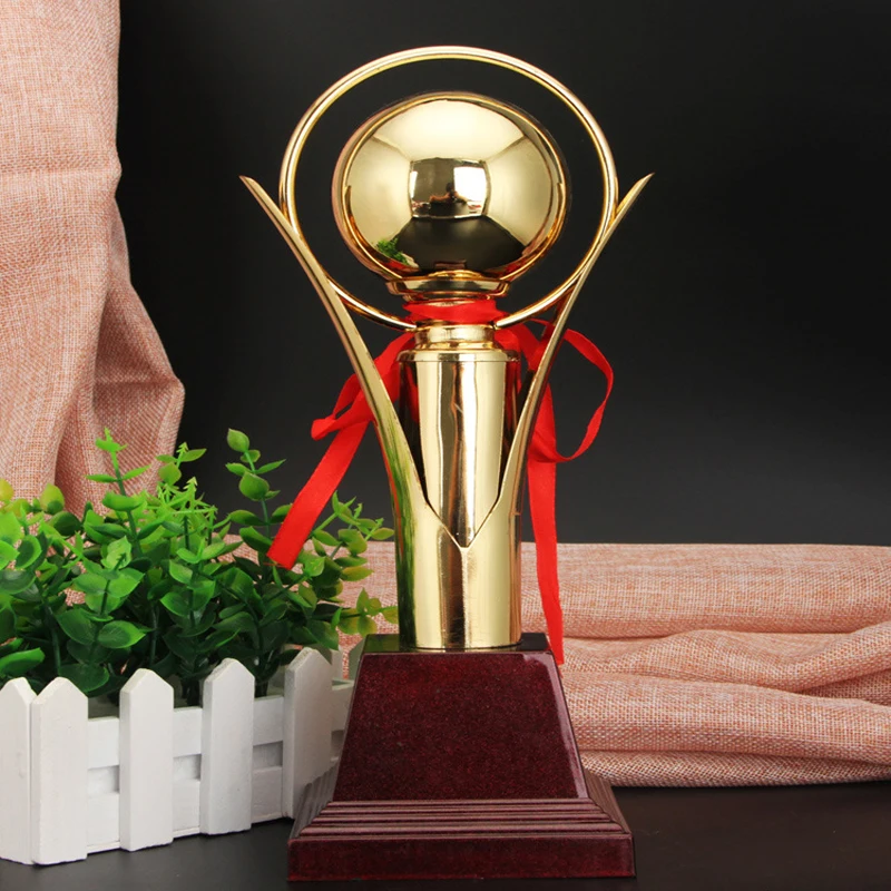 soccer Metal Trophy Gold-plated Crafts Trophy Creative Souvenir Cup Sports Competition Awards Academy Printable Customizable