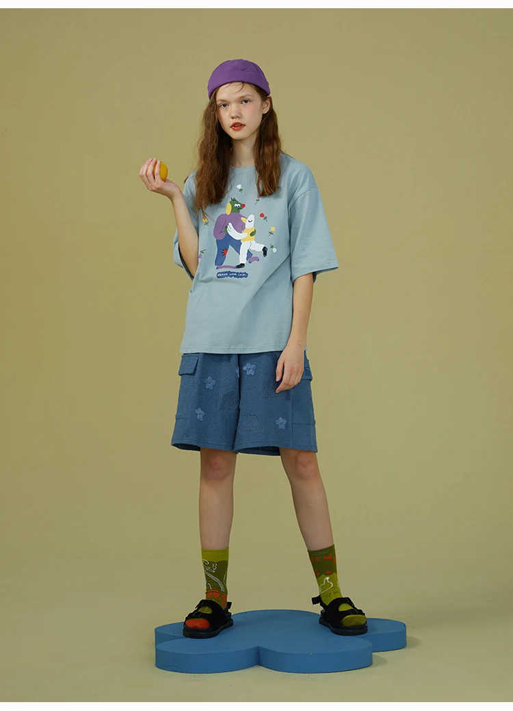 Летние новые дизайнерские оригинальные Harajuku женские негабаритные футболки с круглым вырезом с коротким рукавом женские свободные смешной мультяшный Принт футболки топы