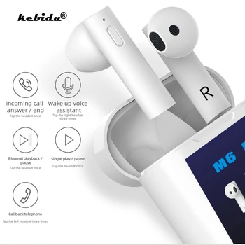 

M6 PLUS TWS 5.0 Wireless Bluetooth Headphone LED Smart Power Display Earphone With Electronic Temperature Measurement Headset