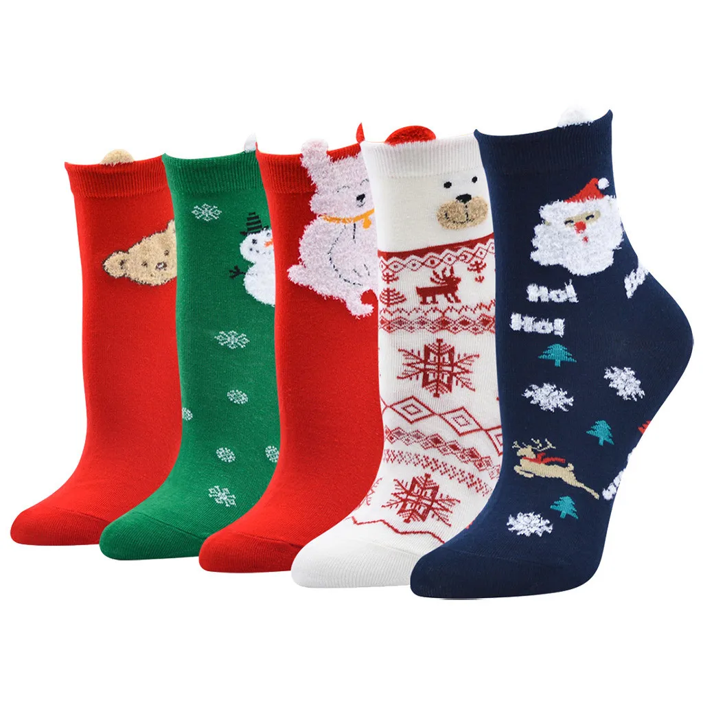 Носки мужские рабочие деловые носки 3D рождественские носки Санта-принт лося средние спортивные носки calcetines hombre мужские носки# A10 - Цвет: As show