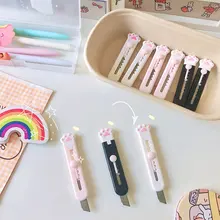 

Mini Pocket Cute Cat Paw Art Utility Knife Express Box Knife Paper Cutter Craft Wrapping Blade Stationery Nice Knife Comfortable