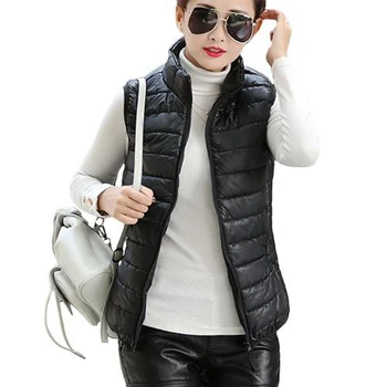 

Plus Size Autumn Winter Coat Women Ladies Gilet Colete Feminino Casual Waistcoat Female Sleeveless Cotton Vest Jacket