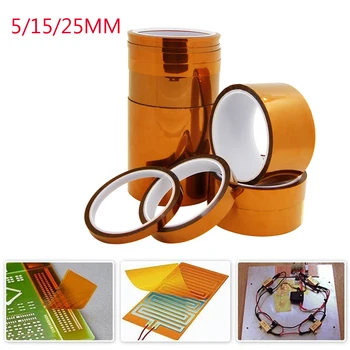 

33m 100ft Kapton Adhesive Tape BGA High Temperature Heat Resistant Polyimide Gold for Electronic Industry 5/15/25mm