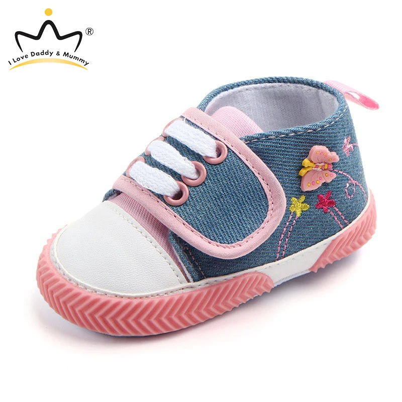 Zapatos de lona bebé, zapatillas de mariposa, flor y Estrella, suela suave antideslizante, recién nacido|Primeros pasos| - AliExpress
