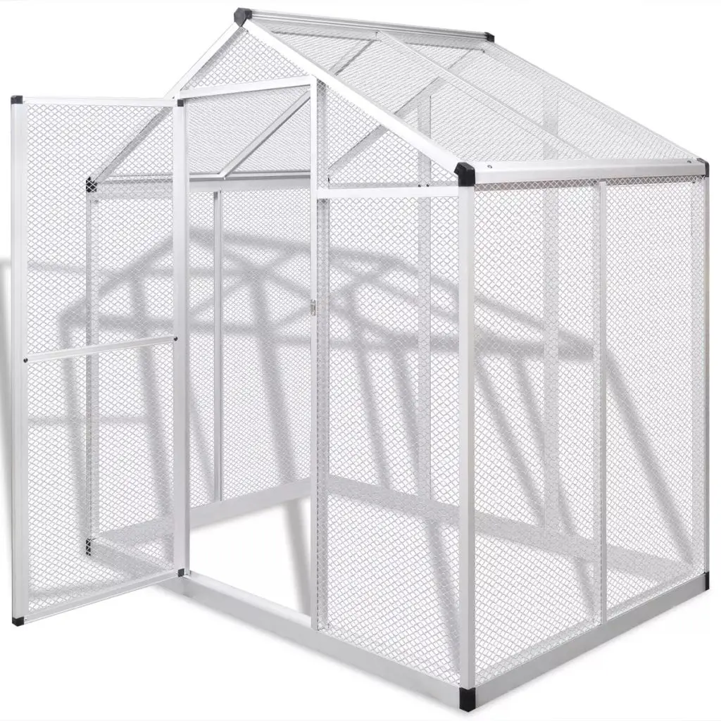 

Outdoor Aviary Aluminium Aluminum Frame + Aluminum Mesh For Multi-birds Spacious and Bright 70.1"x48"x76.4" Large Space