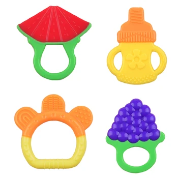 

Baby Infant Rattle Grape Bear Silicone Teether Soothing Tooth Chew Teething Toy New