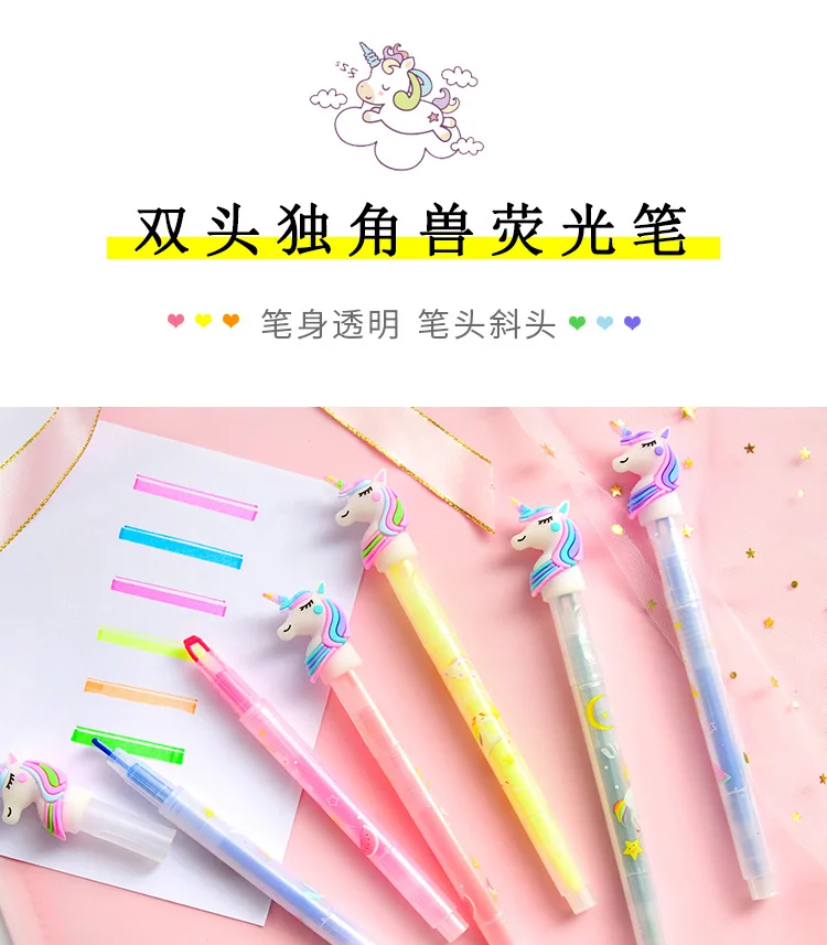 Единорог highligther ручка двуглавый флуоресцентный Doodle ручка Milkliner цвет ful конфеты цвет маркеры подарок канцелярские принадлежности