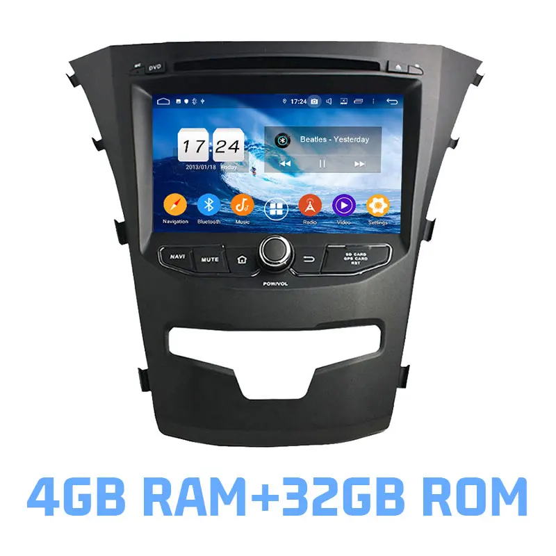 4GB RAM and 32GB ROM DSP ips Android 9,0 4 Гб+ 64 ГБ+ 8 ядерный автомобильный dvd-плеер Мультимедиа gps карта RDS радио wifi Bluetooth 4,2 для SsangYong Korando - Цвет: 4GB RAM and 32GB ROM