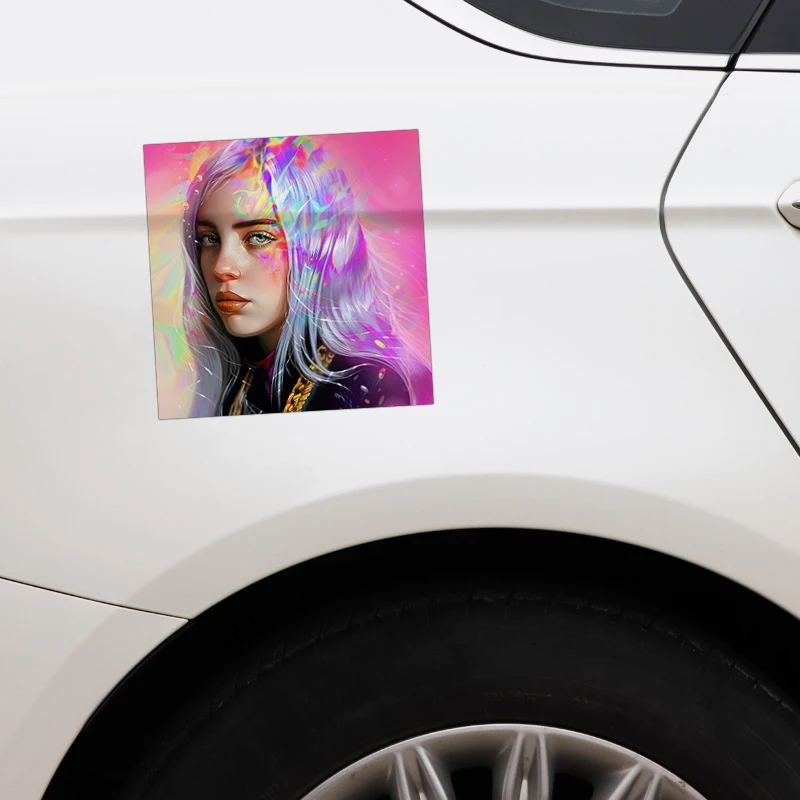 

13CM*13CM Billie Eilish Car Sticker Reflective Funny Decal PVC