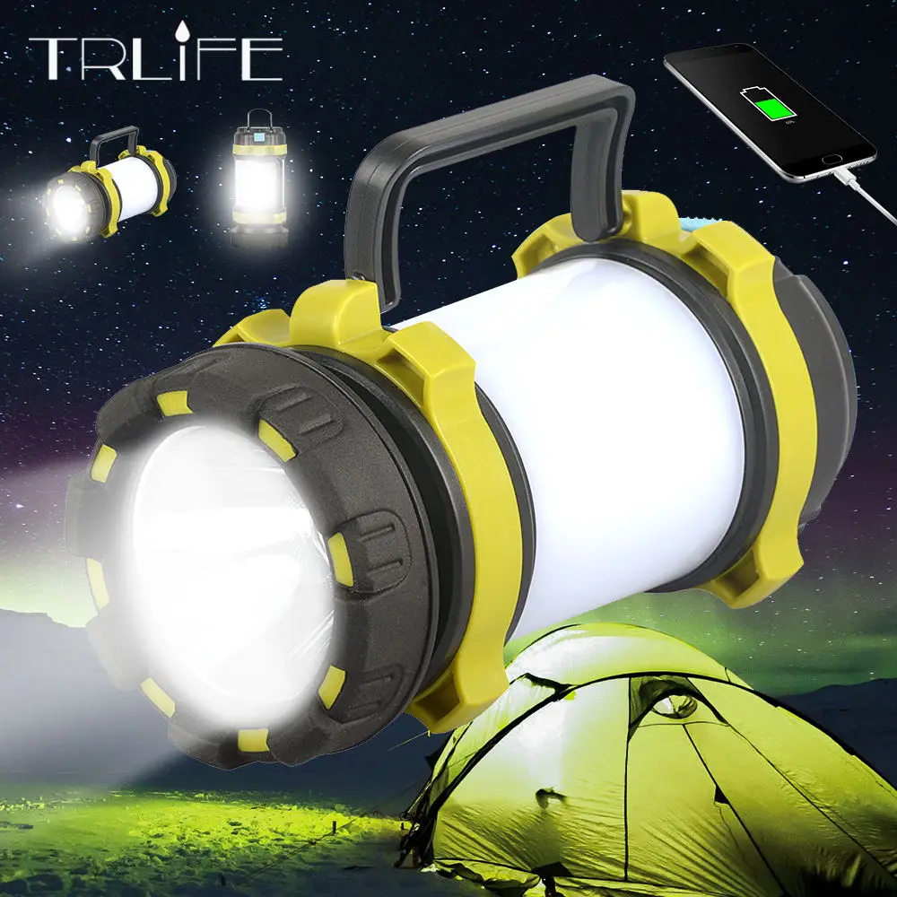 

4200Mah Super Bright LED Searchlight Outdoor Handheld Portable Spotlight Lantern Rechargeable Flashlight USB Long Shots Lamp